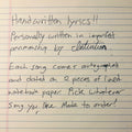 Handwritten Lyric Pages